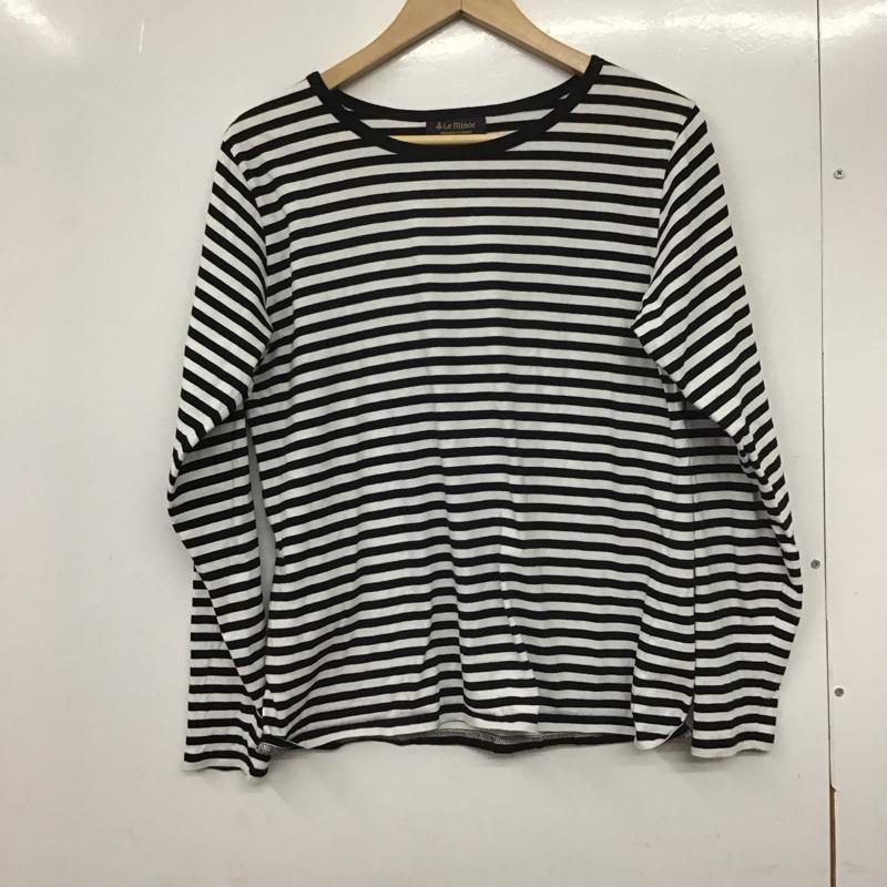 ルミノア Le Minor Tシャツ 長袖 1 ボーダー柄 白 / ホワイト / X 黒 / ブラック /  レディース USED 古着 中古 10133839