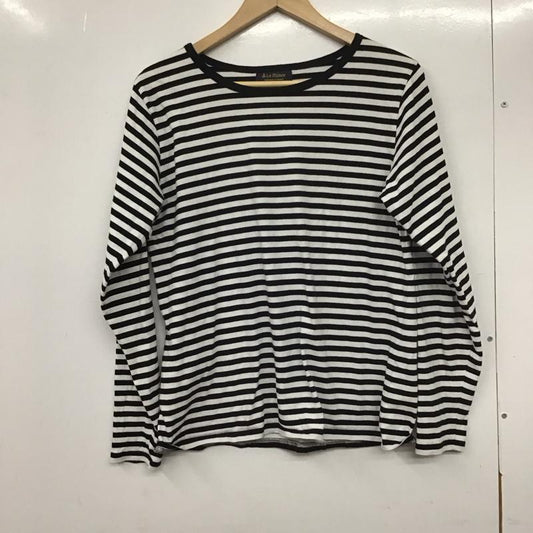 ルミノア Le Minor Tシャツ 長袖 1 ボーダー柄 白 / ホワイト / X 黒 / ブラック /  レディース USED 古着 中古 10133839