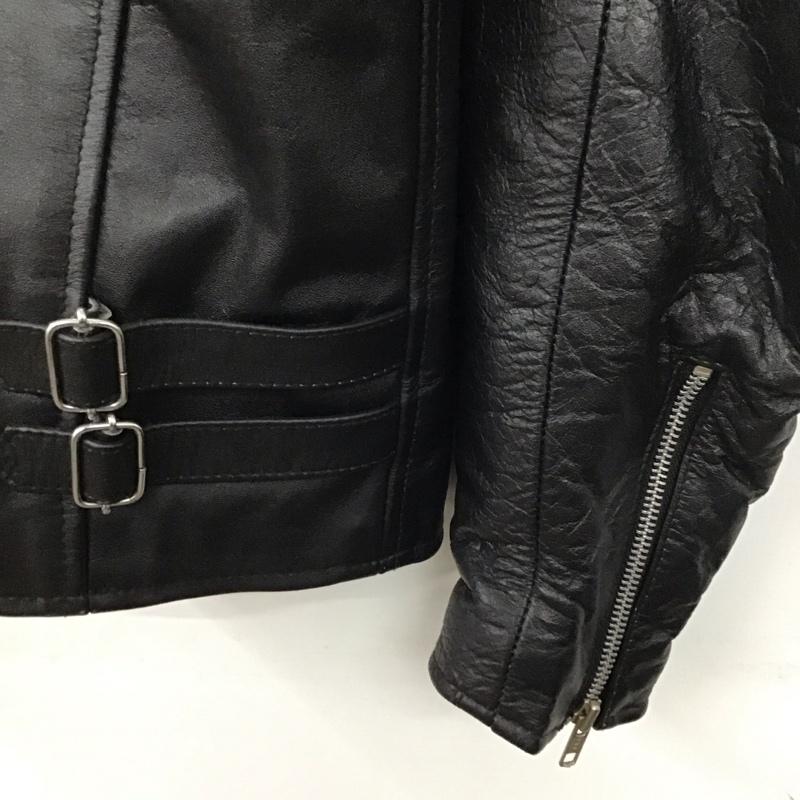 ホーンワークス HORN WORKS ジャケット、上着 ジャケット、ブレザー シングルレザージャケット ジップアップジャケット アウター 4L 無地 黒 / ブラック /  メンズ USED 古着 中古 10136194
