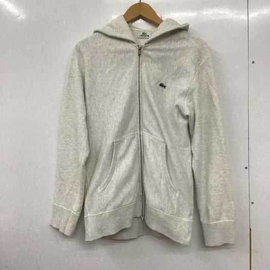 ラコステ LACOSTE パーカー 長袖 ジップアップパーカー 長袖パーカー スウェットパーカー 4 ロゴ、文字 灰 / グレー /  メンズ USED 古着 中古 10137055