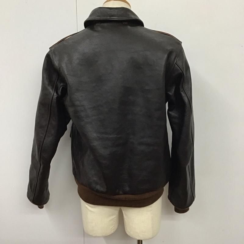 ザリアルマッコイズ THE REAL McCOY S ジャケット、上着 ジャケット、ブレザー 41-6330p A-2レザージャケット ジップアップジャケット カジュアルジャケット 42 無地 茶 / ブラウン /  メンズ USED 古着 中古 10115363