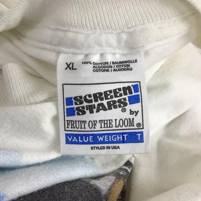 スクリーンスターズ SCREEN STARS Tシャツ 半袖 半袖カットソー プリントTシャツ 古着 クルーネックカットソー XL プリント 白 / ホワイト /  メンズ USED 古着 中古 10115949