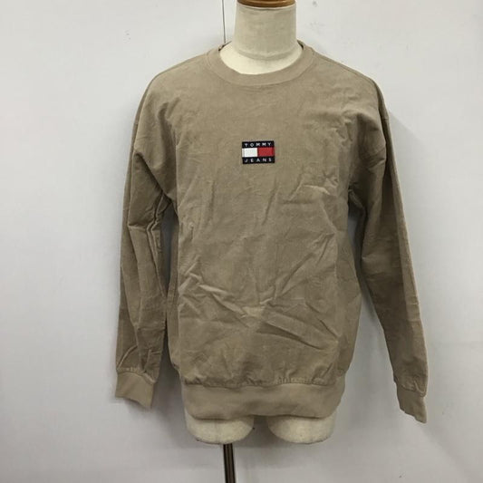 トミー ジーンズ TOMMY JEANS カットソー 長袖 長袖カットソー クルーネックカットソー ロングスリーブカットソー コーデュロイ M ロゴ、文字 ベージュ / ベージュ /  メンズ USED 古着 中古 10124326