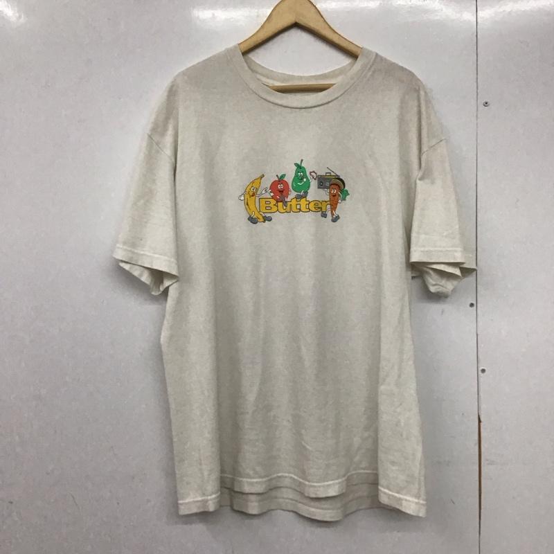 バターグッズ BUTTER GOODS Tシャツ 半袖 半袖カットソー プリントTシャツ クルーネックカットソー XL プリント 白 / ホワイト /  メンズ USED 古着 中古 10145579