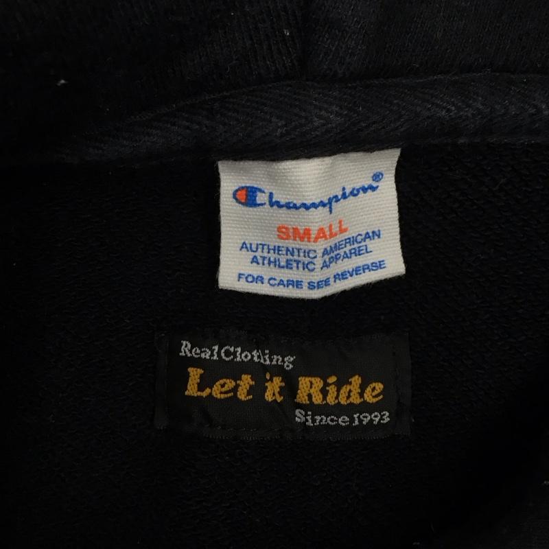 レットイットライド LET IT RIDE パーカー 長袖 C8-Q152 Champion プルオーバー フーディー スウェット S ロゴ、文字 黒 / ブラック /  メンズ USED 古着 中古 10122629
