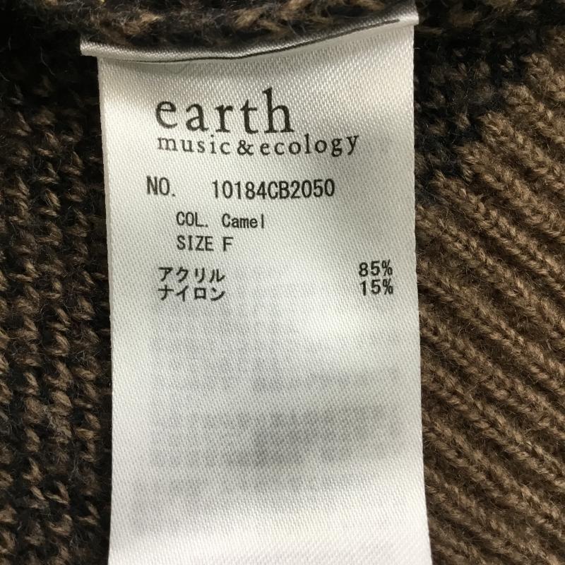 アースミュージックアンドエコロジー earth music&ecology ニット、セーター 長袖 10184CB2050 FREE チェック 黒 / ブラック / X 茶 / ブラウン /  レディース USED 古着 中古 10142549