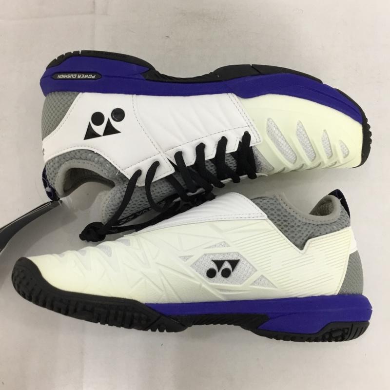ヨネックス YONEX スニーカー スニーカー SHTF3MGC パワークッションフュージョンレブ3メンGC テニスシューズ 箱有 24.5cm 24.5cm ロゴ、文字 白 / ホワイト / X 青 / ブルー / X 灰 / グレー /  レディース USED 古着 中古 10147956