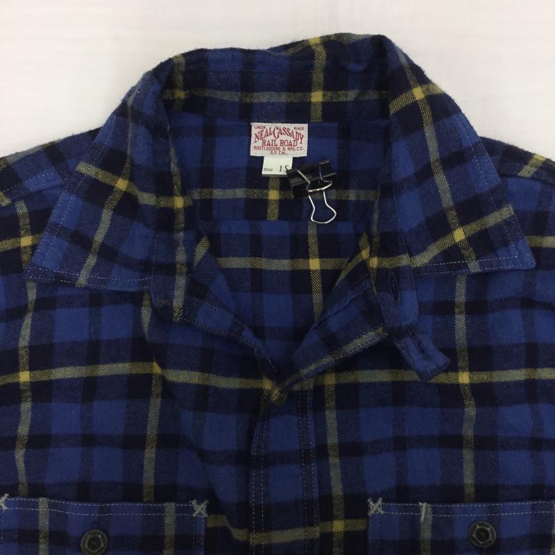 ニールキャサディーレイルロード NEALCASSADYRAILROAD シャツ、ブラウス 長袖 チェック 青 / ブルー /  メンズ USED 古着 中古 10143872