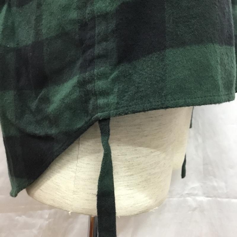 シー THEE シャツ、ブラウス 長袖 CR-SH-01 チェックフランネルシャツ 1 チェック 緑 / グリーン / X 黒 / ブラック /  メンズ USED 古着 中古 10114813