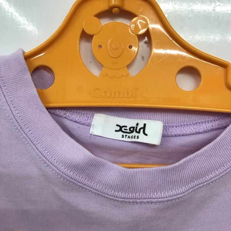 エックスガール X-girl Tシャツ 半袖 半袖カットソー プリントTシャツ クルーネックカットソー 110cm プリント 紫 / パープル /  ガールズ USED 古着 中古 10117504
