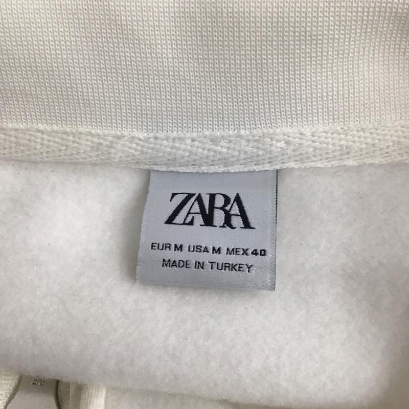 ザラ ZARA トレーナー 長袖 0761 340 251 スウェット ハーフジップ 裏起毛 M 無地 白 / ホワイト /  レディース USED 古着 中古 10119598