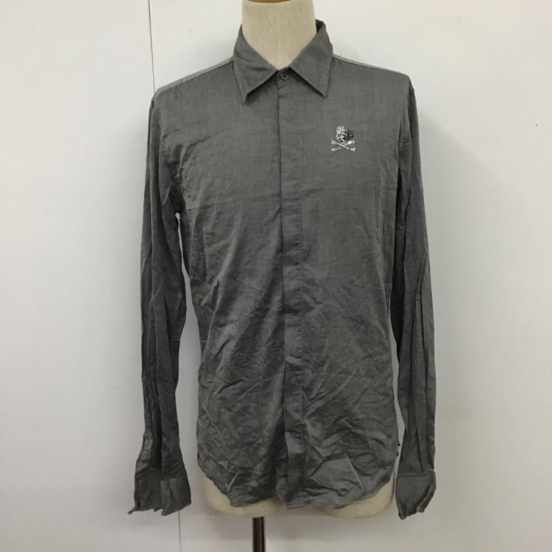 フランシストモークス FranCisT_MOR.K.S. シャツ、ブラウス 長袖 長袖シャツ カラーシャツ 長袖カットソー 3 ロゴ、文字 灰 / グレー /  メンズ USED 古着 中古 10111734