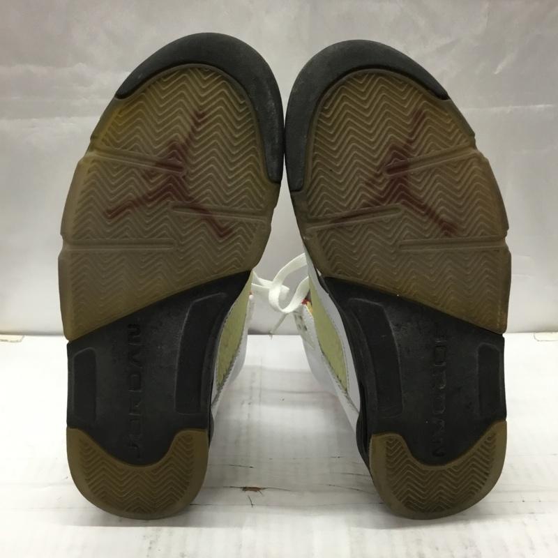 ナイキ NIKE スニーカー スニーカー 136027-100 AIR JORDAN 5 RETRO 27cm 27.0cm ワンポイント 白 / ホワイト / X 黒 / ブラック / X 赤 / レッド /  メンズ USED 古着 中古 10106630