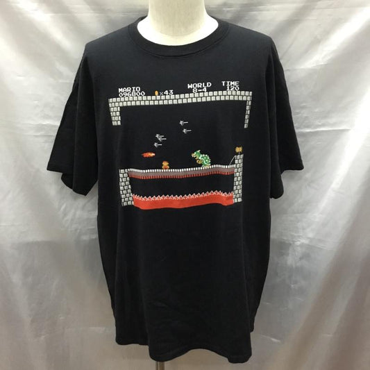 古着 USED Tシャツ 半袖 半袖カットソー プリントTシャツ クルーネックカットソー 2006年 コピーライト スーパーマリオ XL プリント 黒 / ブラック /  メンズ USED 古着 中古 10119713