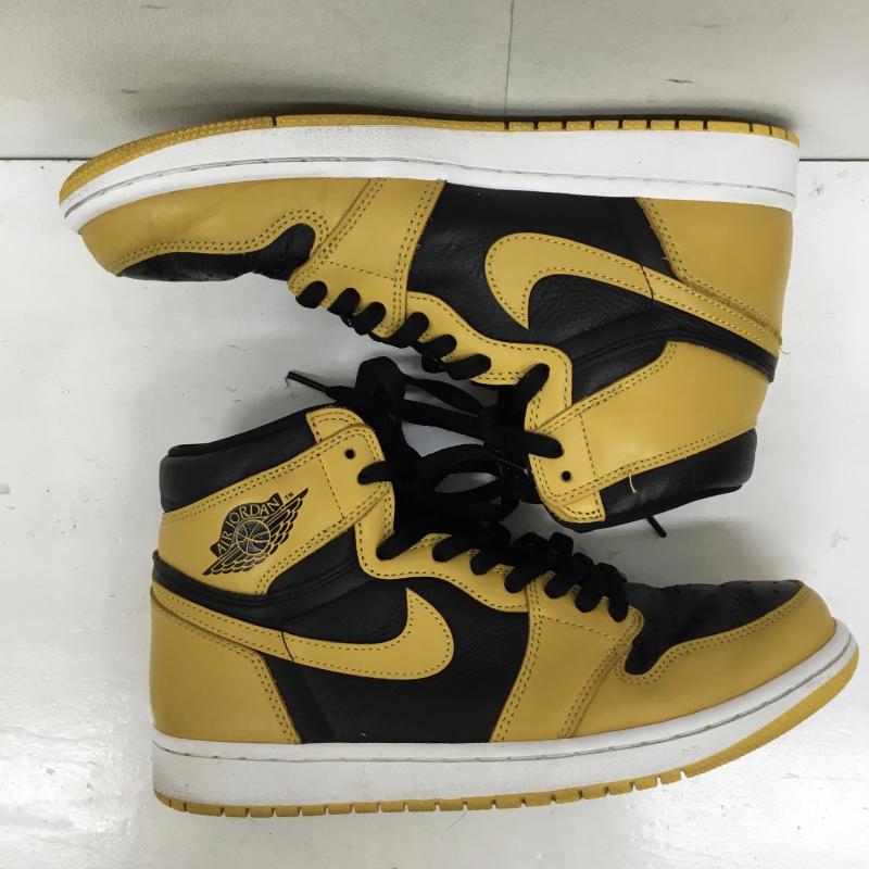 ナイキ NIKE スニーカー スニーカー 555088-701 Air Jordan 1 High OG Pollen 27.0cm ロゴ、文字 黒 / ブラック / X 黄 / イエロー /  メンズ USED 古着 中古 10142847