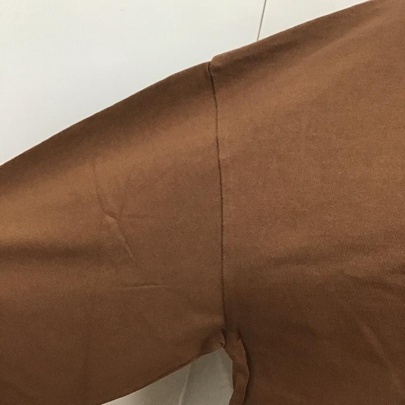 ニコアンドベーシック niko and... BASIC ワンピース ロングスカート 長袖ロングワンピース サイドスリット クルーネック L 無地 茶 / ブラウン /  レディース USED 古着 中古 10111915