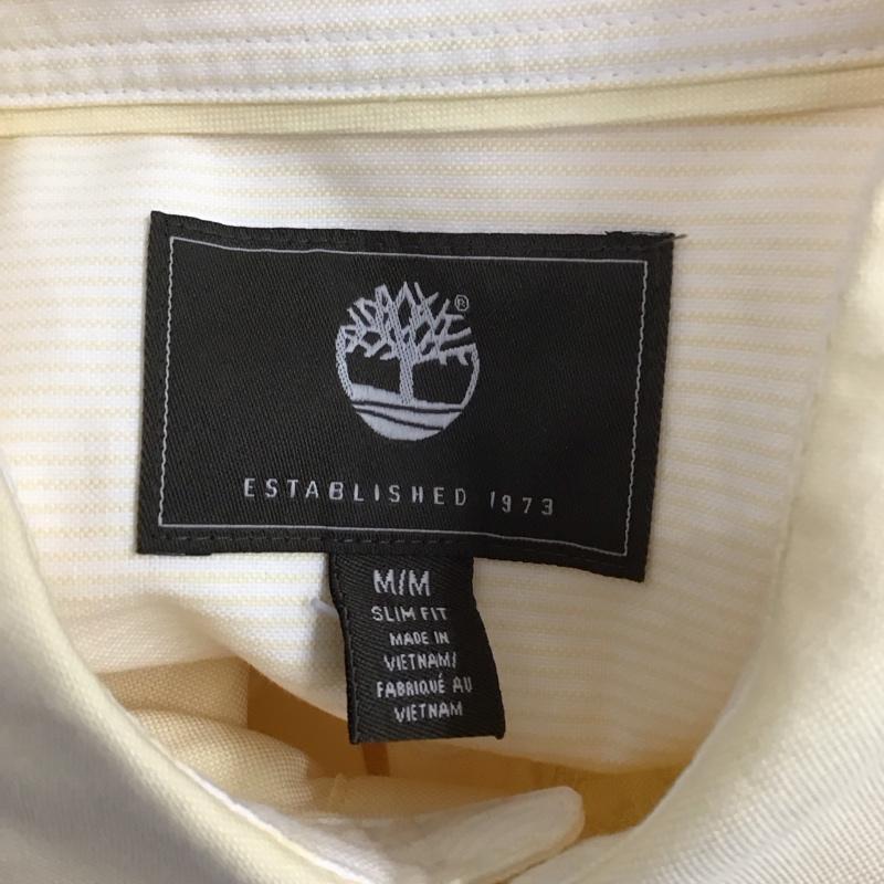 ティンバーランド Timberland シャツ、ブラウス 長袖 長袖シャツ カラーシャツ カジュアルシャツ 長袖カットソー M ロゴ、文字 黄 / イエロー /  メンズ USED 古着 中古 10113006