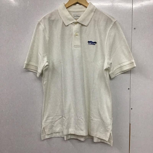 エルエルビーン L.L.Bean ポロシャツ 半袖 半袖ポロシャツ カラーシャツ 半袖カットソー XL ロゴ、文字 白 / ホワイト /  メンズ USED 古着 中古 10132905