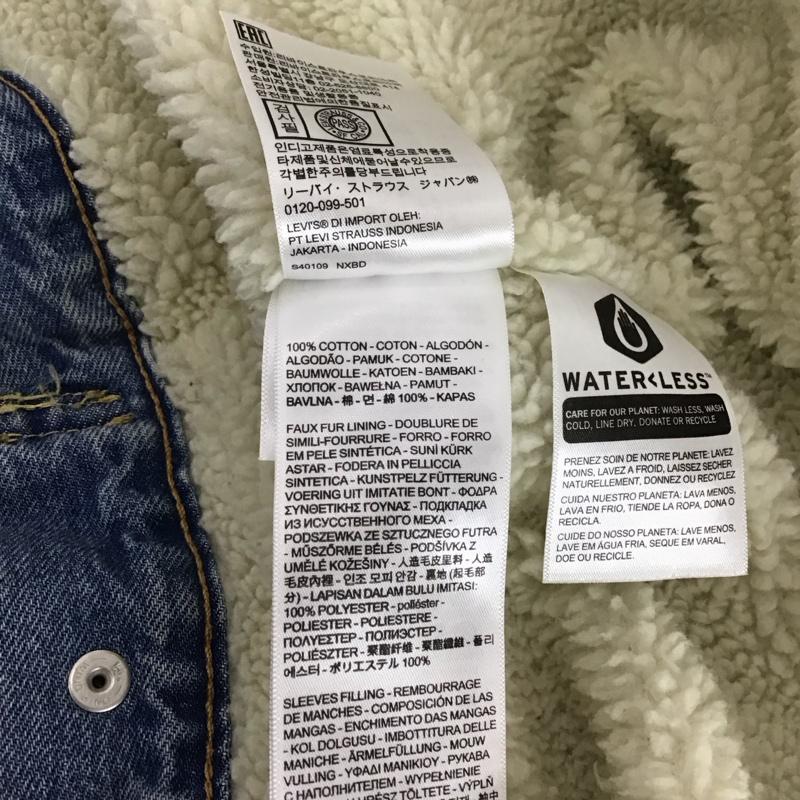 リーバイストラウスアンドコー Levi Strauss & co. ジャケット、上着 ジャケット、ブレザー デニムジャケット カラージャケット 長袖ジャケット ブルゾン 裏地ボア S ロゴ、文字 インディゴ / インディゴ /  メンズ USED 古着 中古 10117639