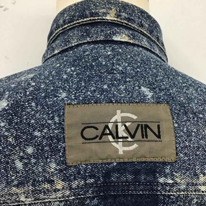 カルバン・クライン Calvin Klein ジャケット、上着 ジャケット、ブレザー デニムジャケット Gジャン S 無地 青 / ブルー /  メンズ USED 古着 中古 10123509