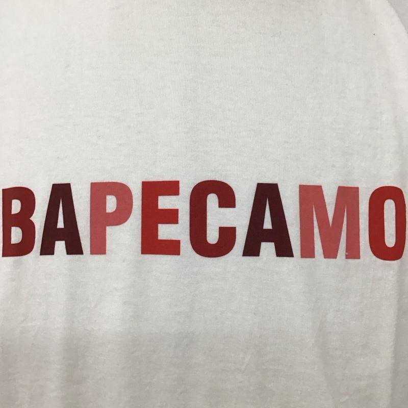 アベイシングエイプ A BATHING APE Tシャツ 半袖 半袖カットソー プリントTシャツ クルーネックカットソー 初期 L ロゴ、文字 白 / ホワイト /  メンズ USED 古着 中古 10127801