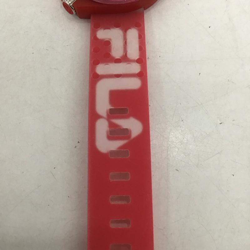 フィラ FILA 腕時計 アナログ（クォーツ式） 38-199 シリコンベルト ロゴ、文字 赤 / レッド /  レディース USED 古着 中古 10135238