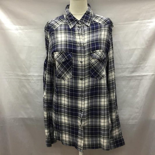 ディーゼル DIESEL シャツ、ブラウス 長袖 ワークシャツ S チェック 白 / ホワイト / X 黒 / ブラック / X 紺 / ネイビー /  レディース USED 古着 中古 10118492