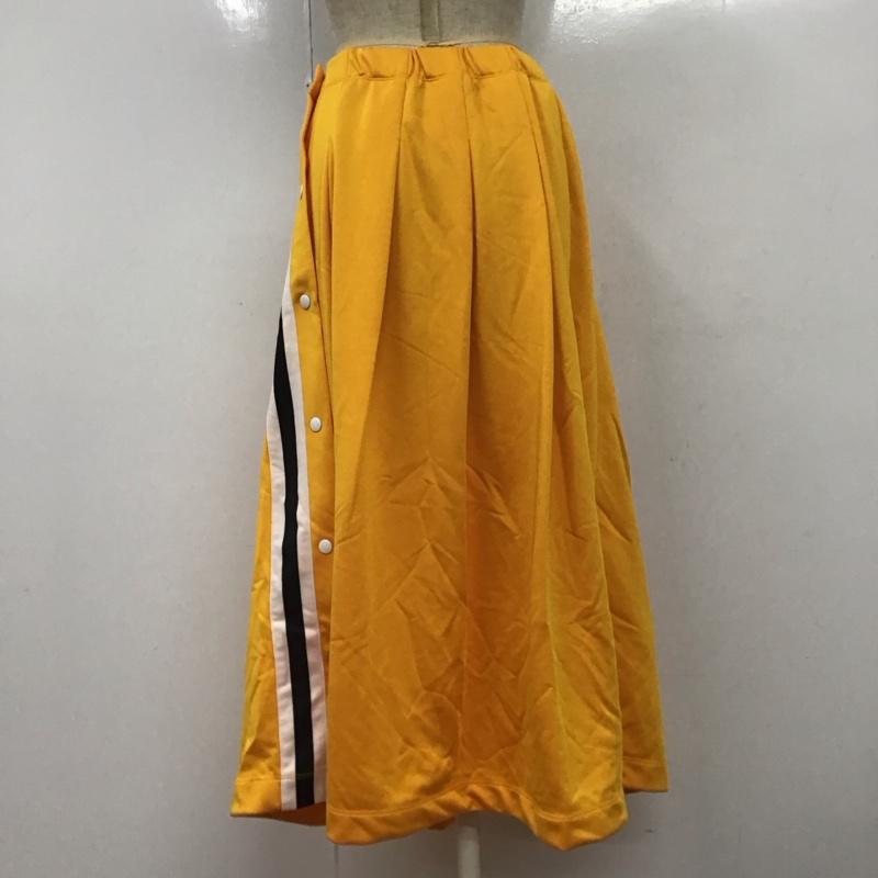 チャンピオン Champion スカート ロングスカート CW-R203 スカート ジャージ カジュアルスカート L ロゴ、文字 黄 / イエロー /  レディース USED 古着 中古 10110238