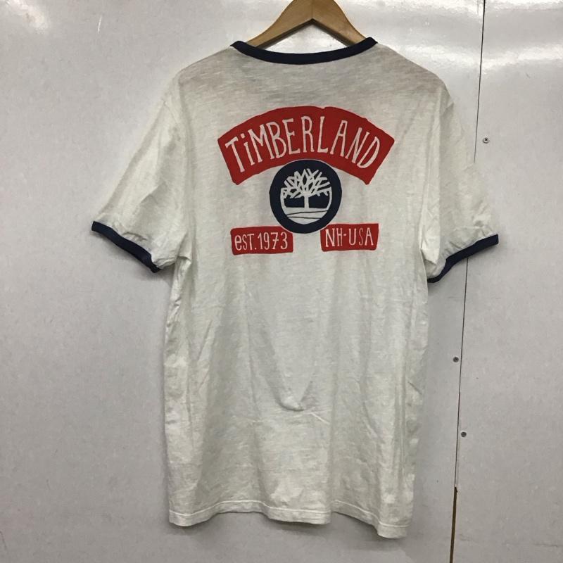 ティンバーランド Timberland Tシャツ 半袖 半袖カットソー プリントTシャツ クルーネックカットソー L ロゴ、文字 白 / ホワイト /  メンズ USED 古着 中古 10141881