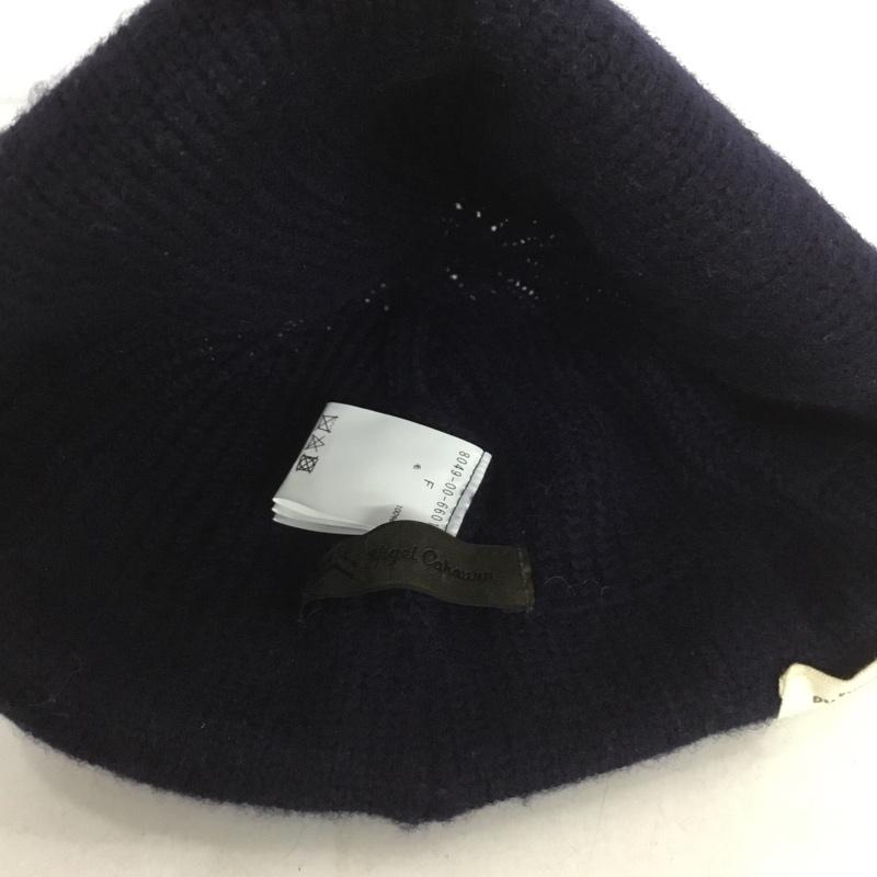 ナイジェルケーボン Nigel Cabourn 帽子 ニット帽 8049-00-660101 ビーニー ウール ロゴ、文字 紺 / ネイビー /  メンズ USED 古着 中古 10140810