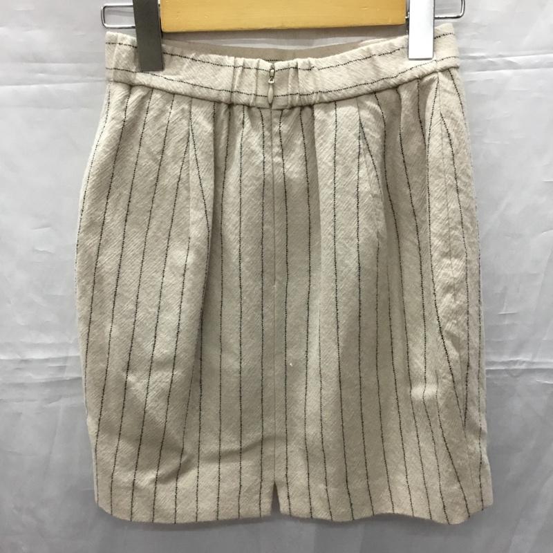 スナイデル SNIDEL スカート ミニスカート タイトスカート ミニスカート ストライプスカート 0 ストライプ 黒 / ブラック / X ベージュ / ベージュ /  レディース USED 古着 中古 10114267