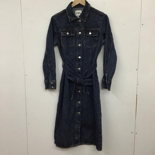 ザラ ZARA ワンピース ロングスカート デニム M 無地 インディゴ / インディゴ /  レディース USED 古着 中古 10137447