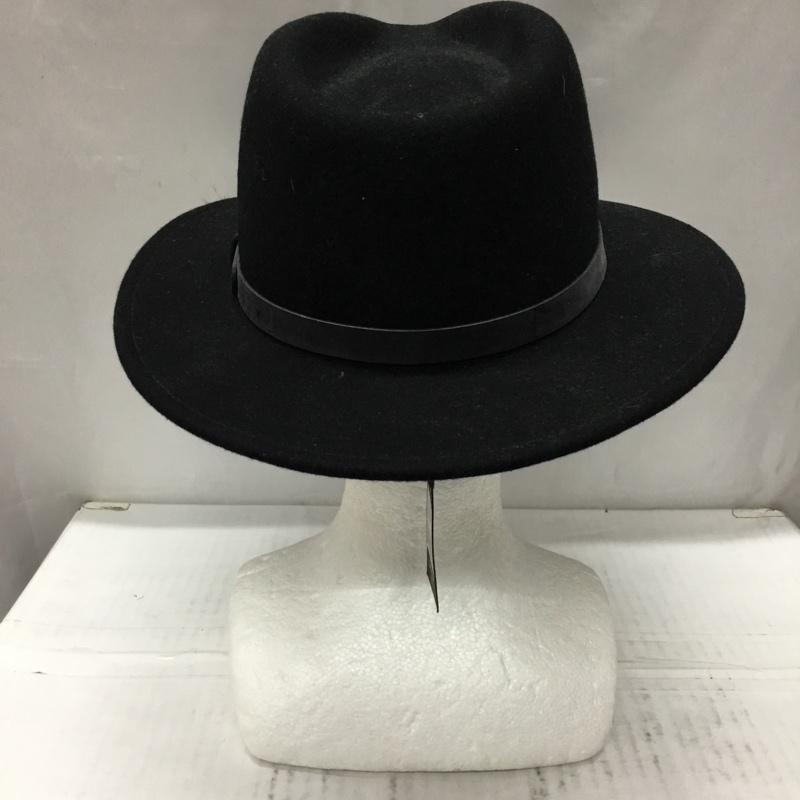 ブリクストン BRIXTON 帽子 ハット MESSER FEDORA 中折れハット 58cm 無地 黒 / ブラック /  メンズ USED 古着 中古 10106347