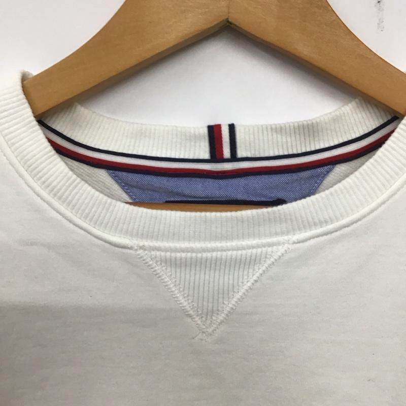 トミーヒルフィガー TOMMY HILFIGER トレーナー 長袖 L ロゴ、文字 X 刺繍 白 / ホワイト /  メンズ USED 古着 中古 10138206