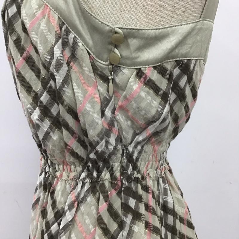 バーバリーブルーレーベル BURBERRY BLUE LABEL ワンピース ひざ丈スカート FM535-406-70 ノースリーブ ギャザー 38 チェック マルチカラー / マルチカラー /  レディース USED 古着 中古 10108586
