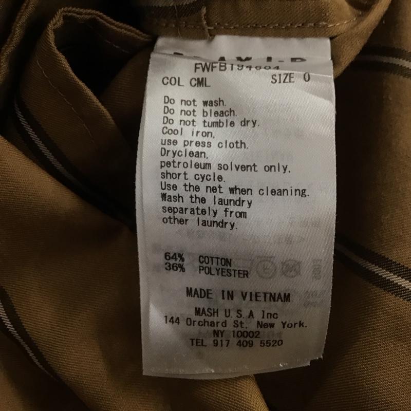 フレイ アイディー FRAY I.D ワンピース ロングスカート fwfb194604 カメリアビッグロングシャツ シャツロングワンピース 0 ストライプ キャメル / キャメル /  レディース USED 古着 中古 10146154