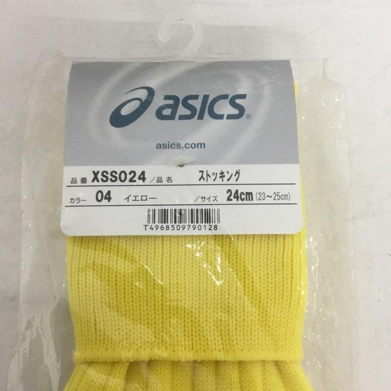 アシックス ASICS ファッション小物 ファッション小物 XSS028 ストッキング ジュニア サッカー 24cm ロゴ、文字 黄 / イエロー /  ボーイズ USED 古着 中古 10132155