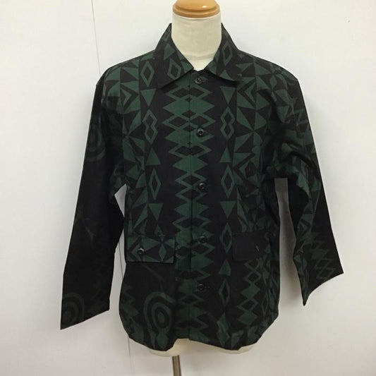 サウスツーウェストエイト South2 West8 シャツ、ブラウス 長袖 長袖シャツ 総柄シャツ カラーシャツ ポケットシャツ M 総柄 黒 / ブラック / X 緑 / グリーン /  メンズ USED 古着 中古 10125516