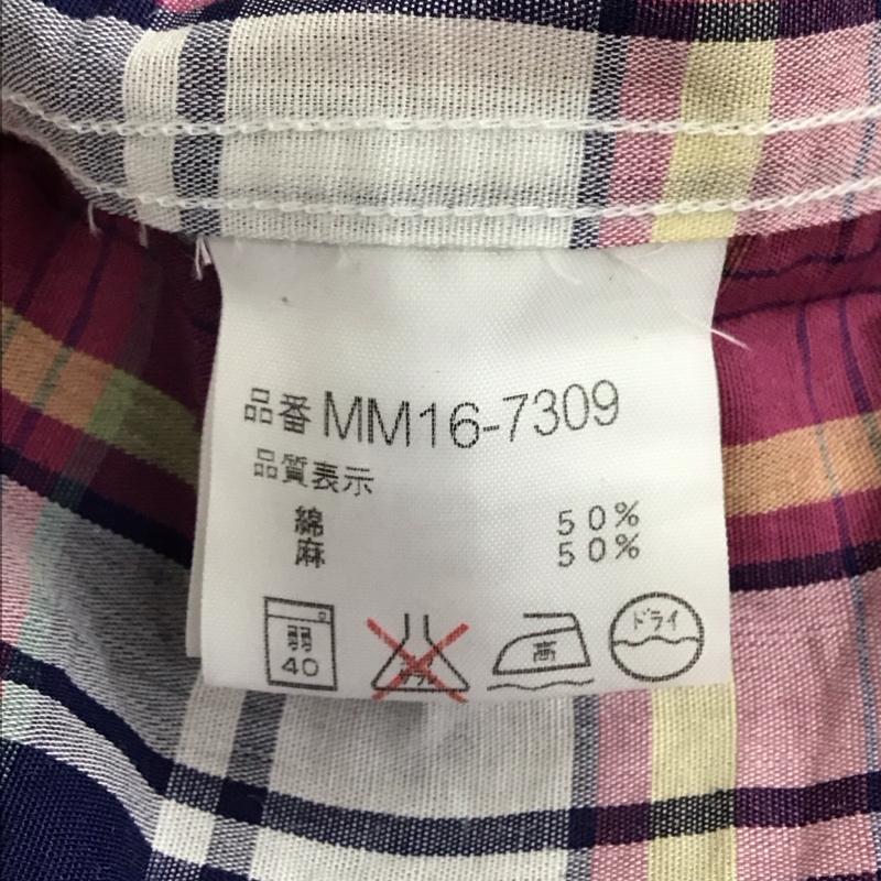 マックレガー McGREGOR シャツ、ブラウス 半袖 MM16-7309 ボタンダウン コットンリネン チェック L ワンポイント マルチカラー / マルチカラー /  メンズ USED 古着 中古 10116481