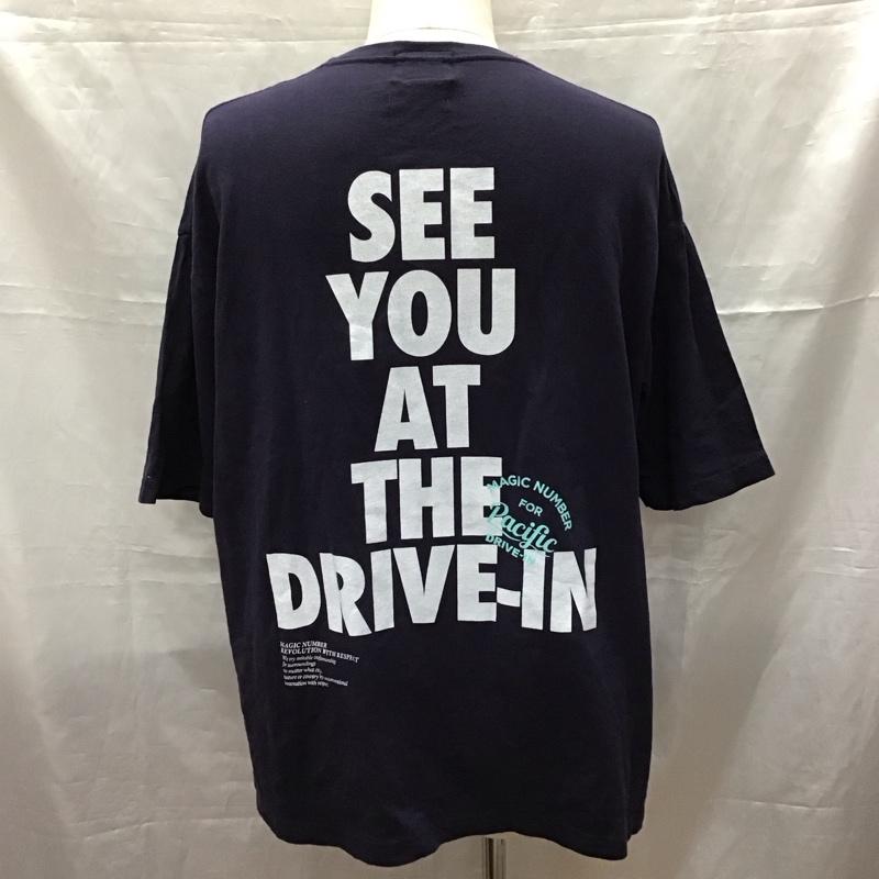 マジック ナンバー MAGIC NUMBER Tシャツ 半袖 半袖カットソー プリントTシャツ クルーネックカットソー L 無地 紺 / ネイビー /  メンズ USED 古着 中古 10116178