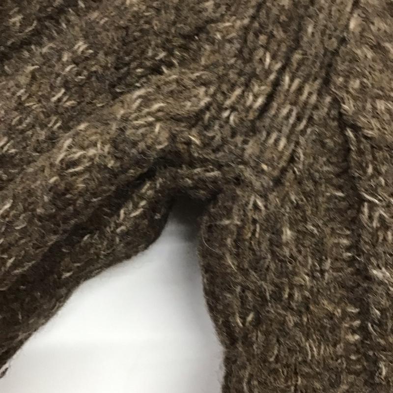エディーバウアー Eddie Bauer ニット、セーター 長袖 長袖ニットカットソー クルーネック セーター L 無地 茶 / ブラウン /  メンズ USED 古着 中古 10142385