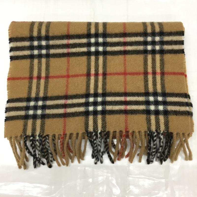 バーバリーズ BURBERRYS マフラー マフラー ウール ノバチェック フリンジ ロゴ、文字 ベージュ / ベージュ / X 白 / ホワイト / X 黒 / ブラック / X 赤 / レッド /  メンズ USED 古着 中古 10113648