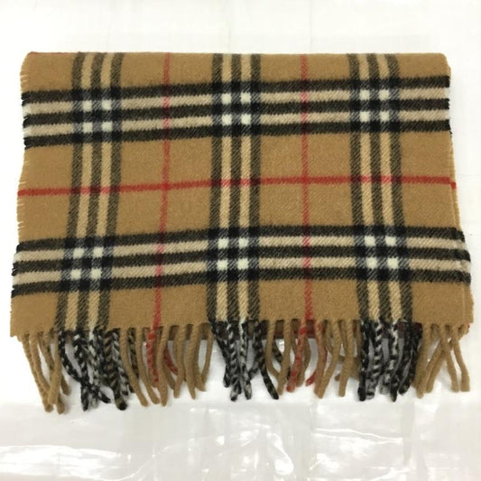 バーバリーズ BURBERRYS マフラー マフラー ウール ノバチェック フリンジ ロゴ、文字 ベージュ / ベージュ / X 白 / ホワイト / X 黒 / ブラック / X 赤 / レッド /  メンズ USED 古着 中古 10113648