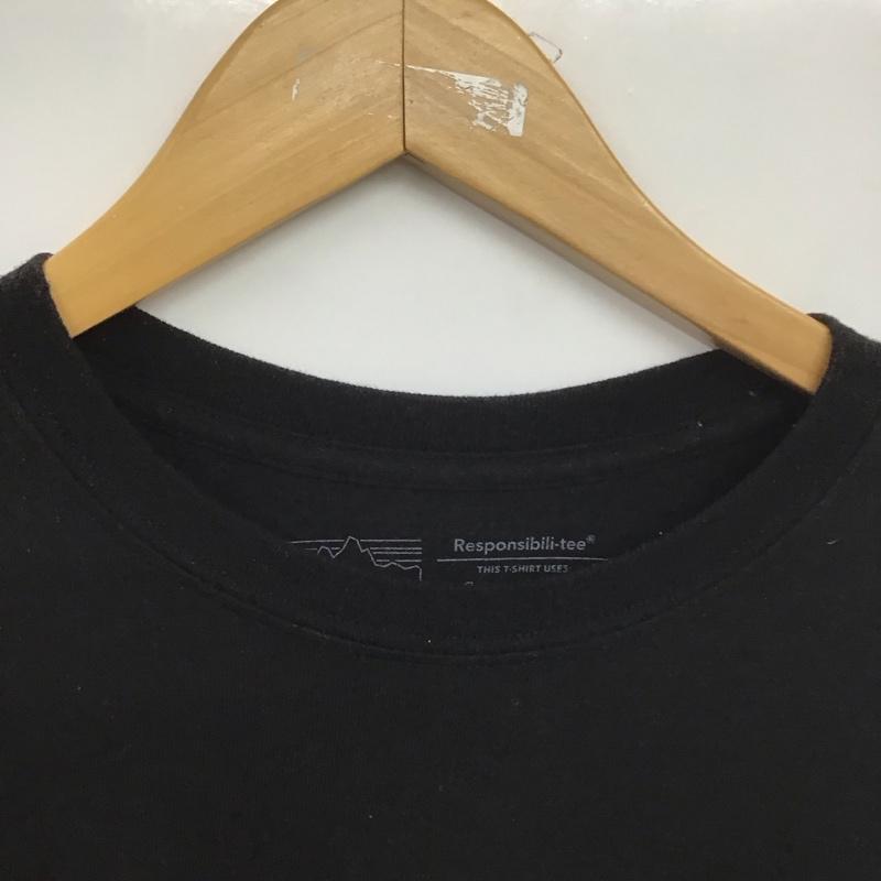 パタゴニア patagonia カットソー 長袖 長袖カットソー プリントカットソー クルーネック S ロゴ、文字 黒 / ブラック /  メンズ USED 古着 中古 10148240