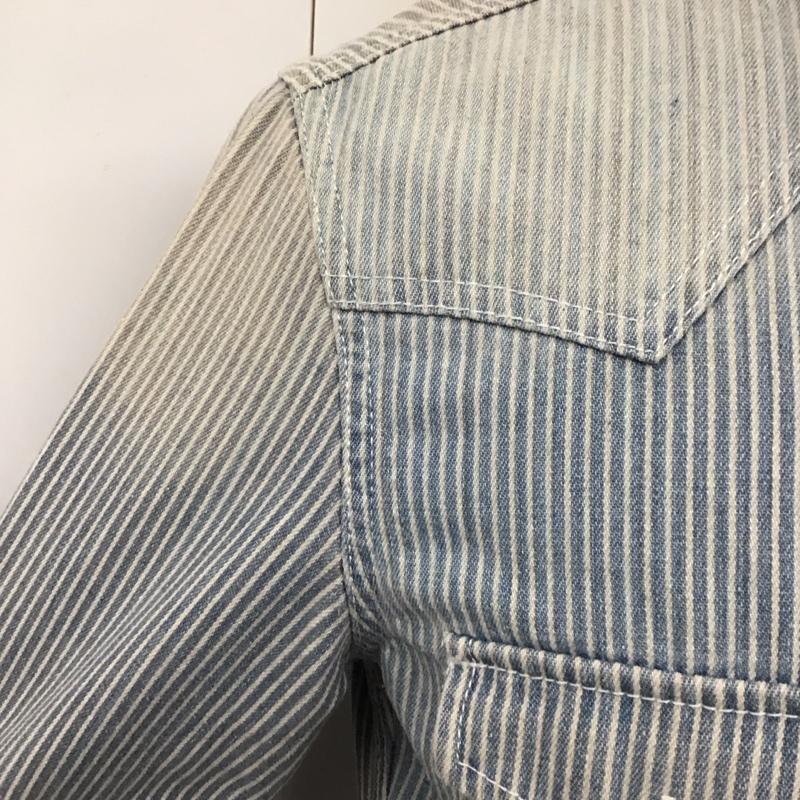 ヴァンソン VANSON シャツ、ブラウス 長袖 長袖シャツ カラーシャツ ポケットシャツ 長袖カットソー ストライプシャツ M ロゴ、文字 インディゴ / インディゴ /  メンズ USED 古着 中古 10120035