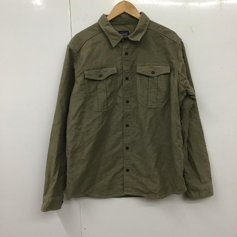 パタゴニア patagonia シャツ、ブラウス 長袖 53725fa19 長袖シャツ カラーシャツ L 無地 ベージュ / ベージュ /  メンズ USED 古着 中古 10134695