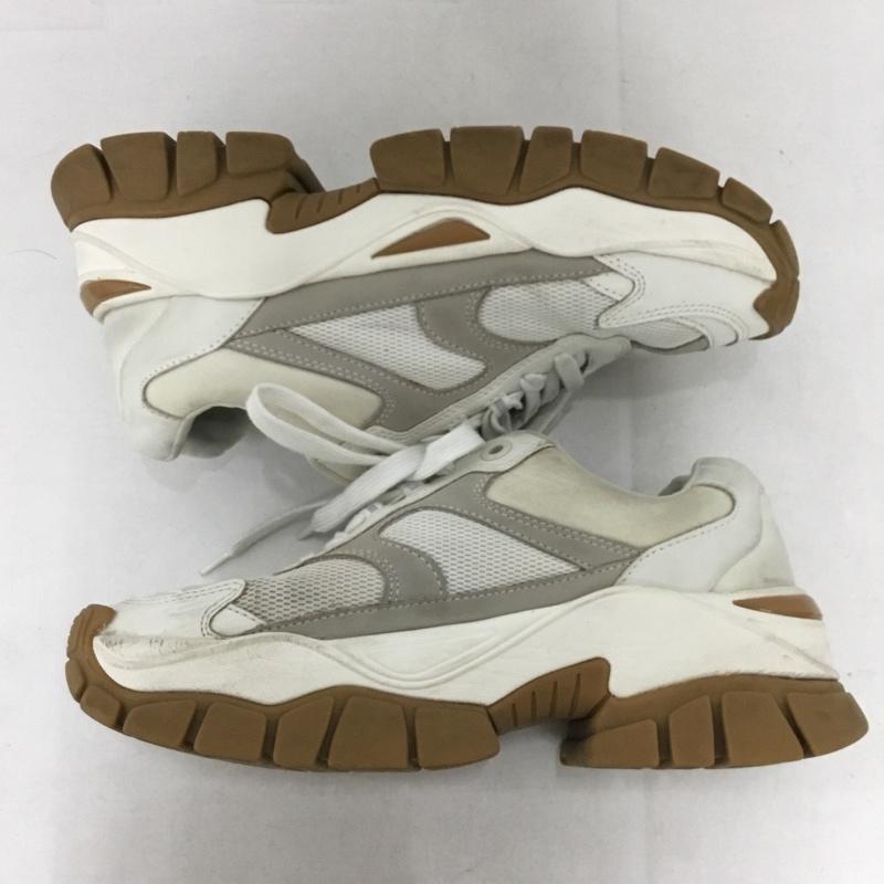 ザラ ZARA スニーカー スニーカー 7418 001 001 チャンキースニーカー EU38 無地 白 / ホワイト / X グレージュ / グレージュ /  レディース USED 古着 中古 10144319