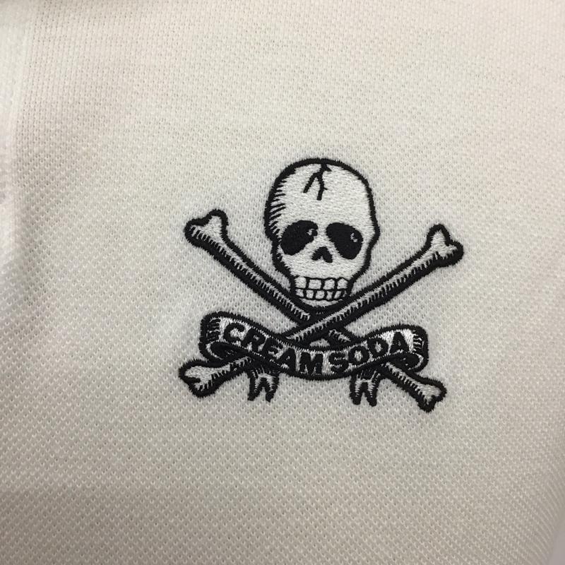 クリームソーダ CREAMSODA ポロシャツ 半袖 半袖ポロシャツ カラーシャツ 半袖カットソー S ロゴ、文字 白 / ホワイト /  メンズ USED 古着 中古 10113114