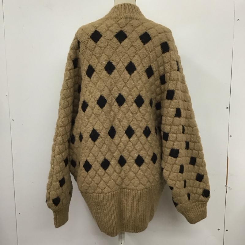 ザラ ZARA カーディガン 長袖 5802 112 704 ニットジャケット ミドル丈 L  ベージュ / ベージュ / X 黒 / ブラック /  レディース USED 古着 中古 10124988