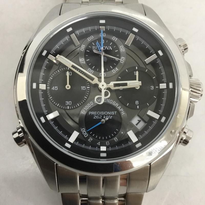ブローバ BULOVA 腕時計 アナログ（クォーツ式） 96B260 プレシジョニスト 箱有 無地 黒 / ブラック / X 銀 / シルバー /  メンズ USED 古着 中古 10133868